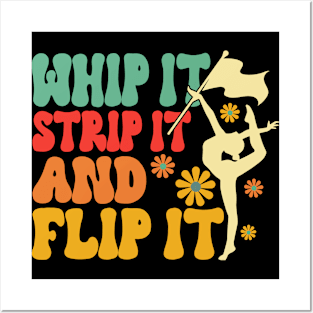 Winter Color Guard Retro Whip It Strip It And Flip It Posters and Art